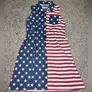 Magellan Outdoors Blue and Red Stars and Stripes American Kids Dress XL
